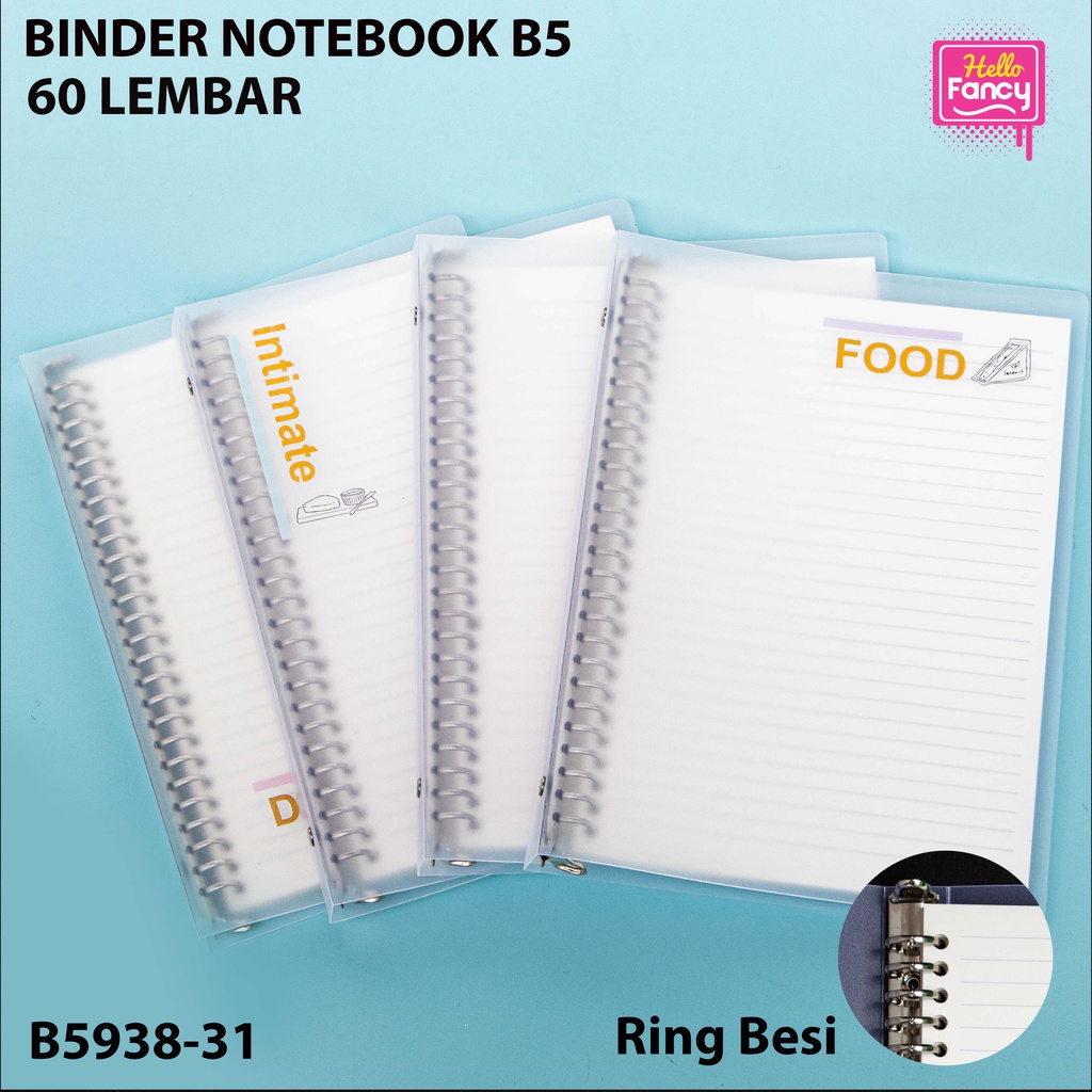 

Binder Note B5 Halaman Grid 60 Lembar / Notebook Binder Fancy B5938-32