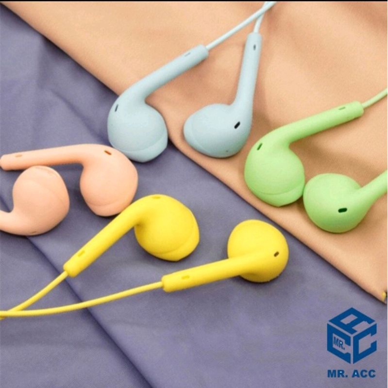 EARPHONE WARNA WARNI JACK 3.5 - HEADSET MACAROON EXTRA BASS U19