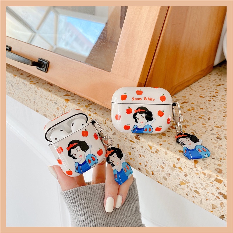 Case TPU Desain Snow White Dengan Gantungan Kunci Untuk Airpods 1 2 Pro