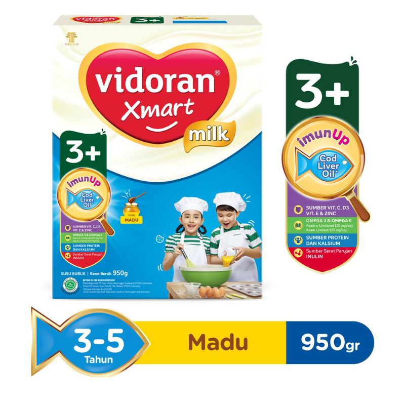 Vidoran Xmart Imun Up Susu Pertumbuhan 3+ (950gr/2Pcs)