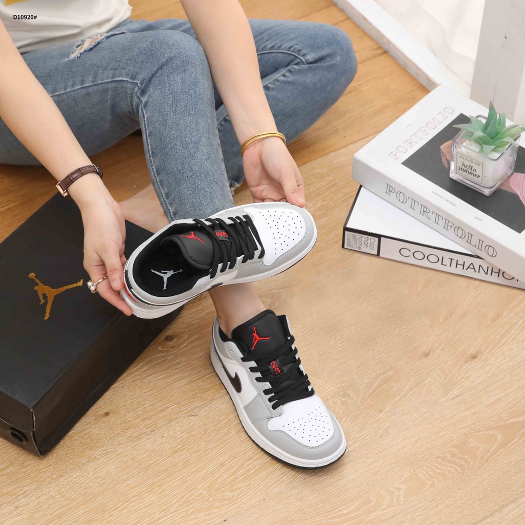 NK AJ Air Jordan 1 Low Leather With Rubber Women  Sneakers D10920 D10921