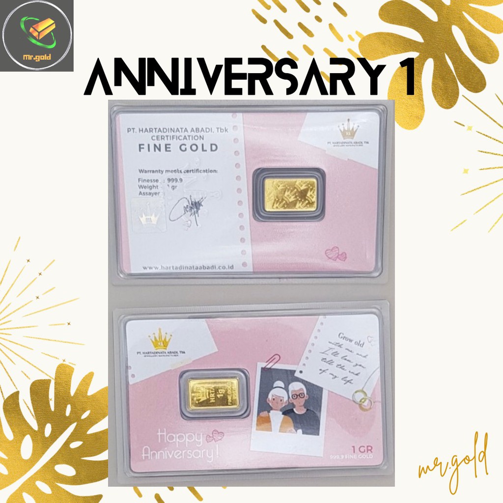 EMAS LOGAM MULIA MINI HARTADINATA ABADI 1 GRAM EDISI ANNIVERSARY 1 GIFT SERIES ACC LM HT / LM HRTA