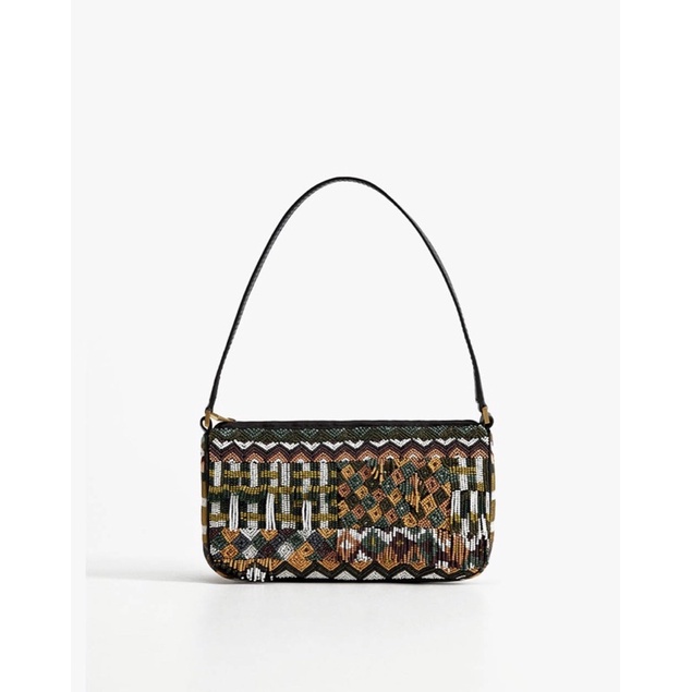 Tas MANGO Beaded Baguette Bag