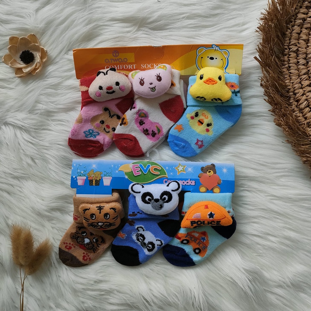 kaos kaki bayi motif boneka boy / girl