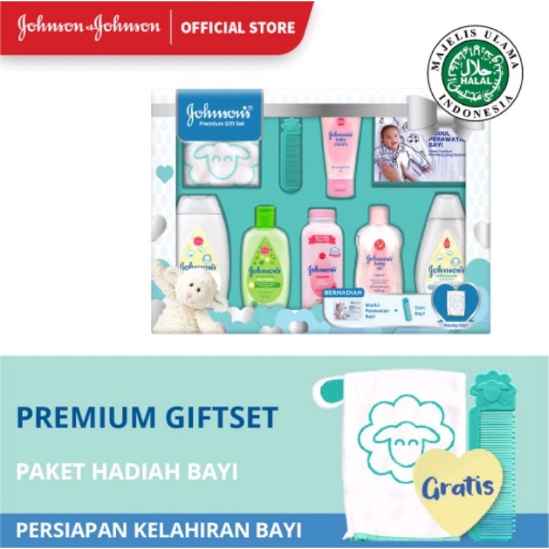 JOHNSON’S Premium Baby Gift Set - Paket Hadiah Bayi - Paket Sabun Bayi - Sabun Bayi Set - Bedak Bayi