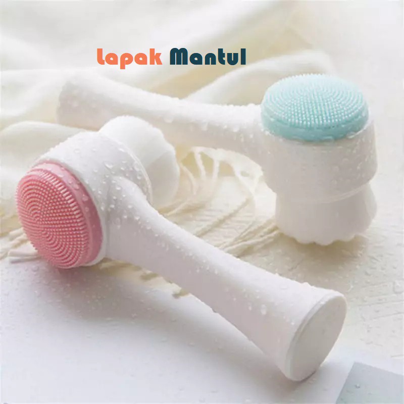 LM-0090 Silikon Lembut Pembersih Wajah 2 Sisi - Alat Pembersih Pemijat Muka Silicone Halus