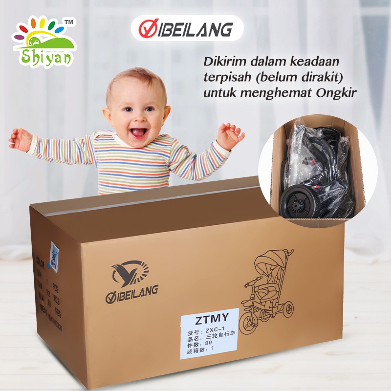 [Shiyan] sepeda roda tiga untuk anak balita / baby walker stroller latihan bersepeda dengan pengaman