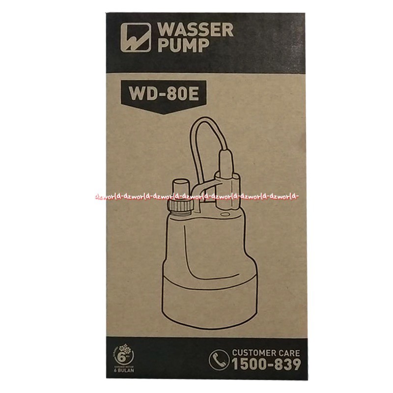 Wasser WD-80E Pompa Drainase Manual Pompa Celup Submersible Cocok Untuk Menguras Kolam