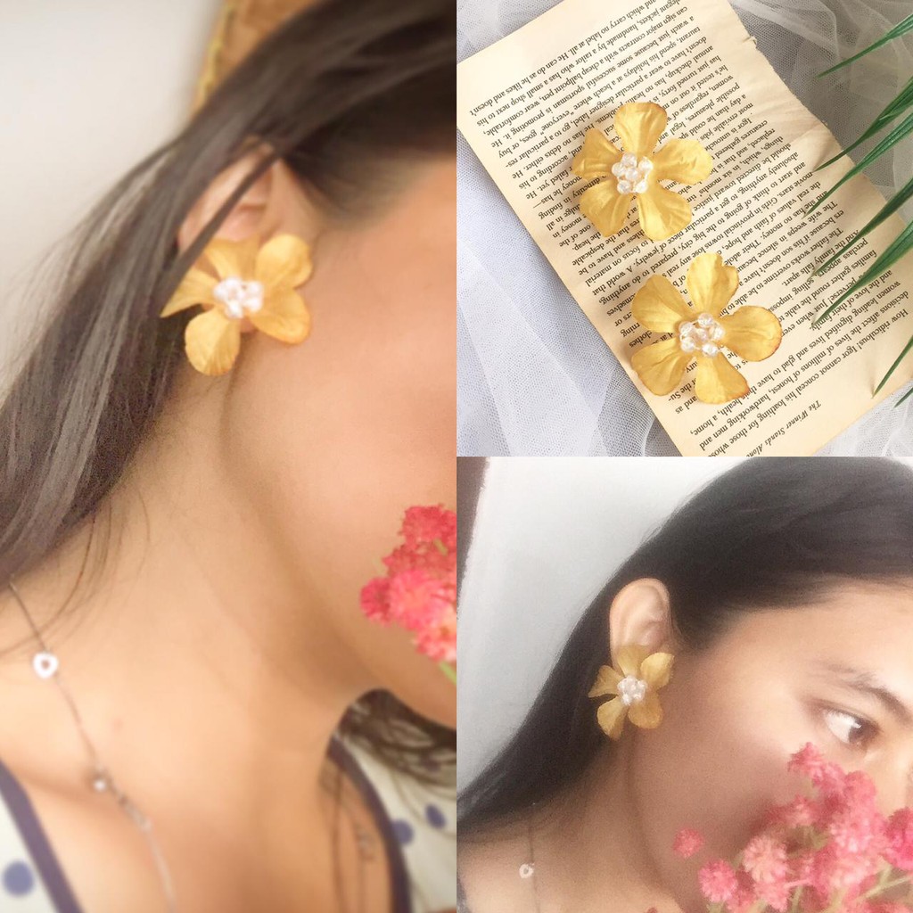 Anting Daisy Gold Korea Anting Wanita Anting Kebaya Anting Pesta Anting Tusuk Daisy