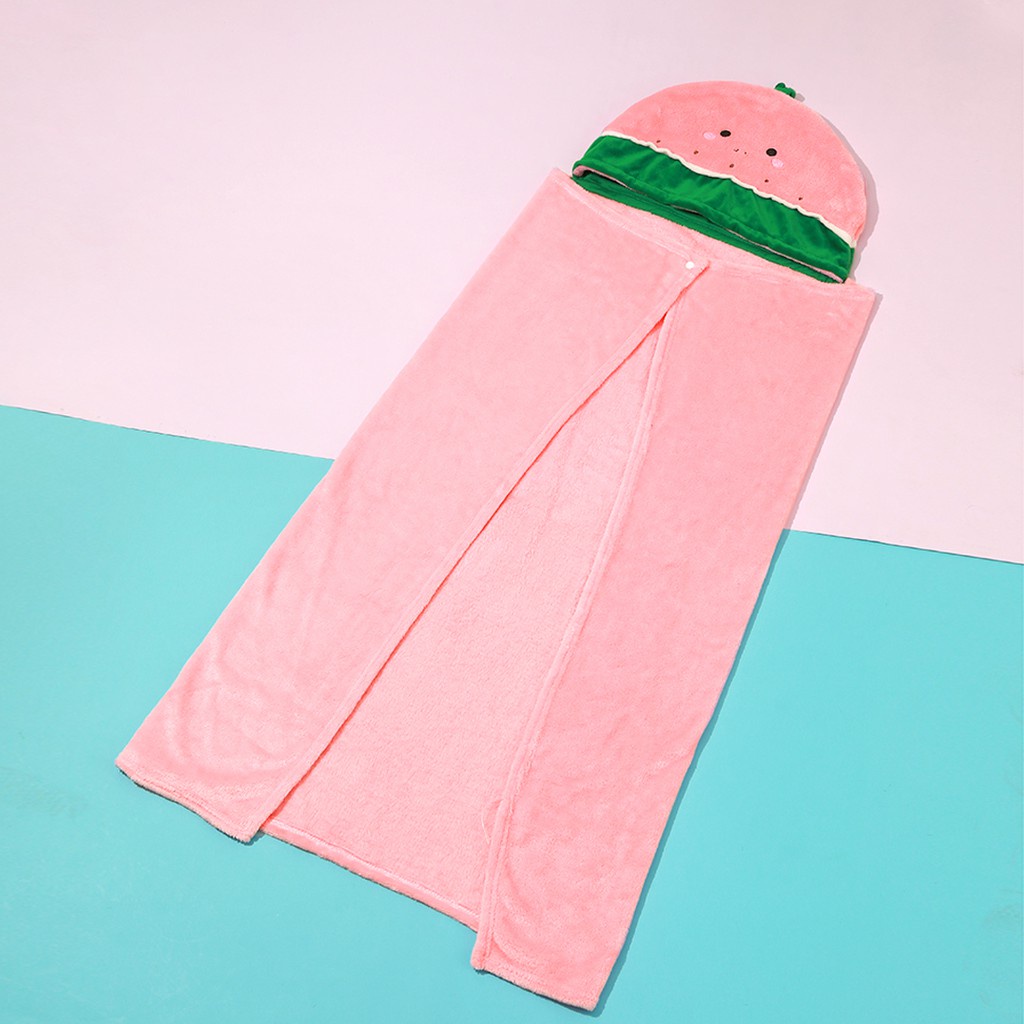 Miniso Selimut Lucu dengan Hoodie Selimut rekreasi kantor Tetap hangat Tidur sebentar selendang-8
