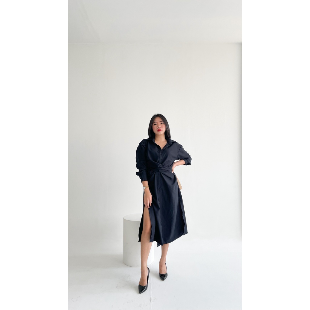 Luna Dress | DRESS WANITA | DRESS KONDANGAN | DRESS HITAM | DRESS LENGAN PANJANG