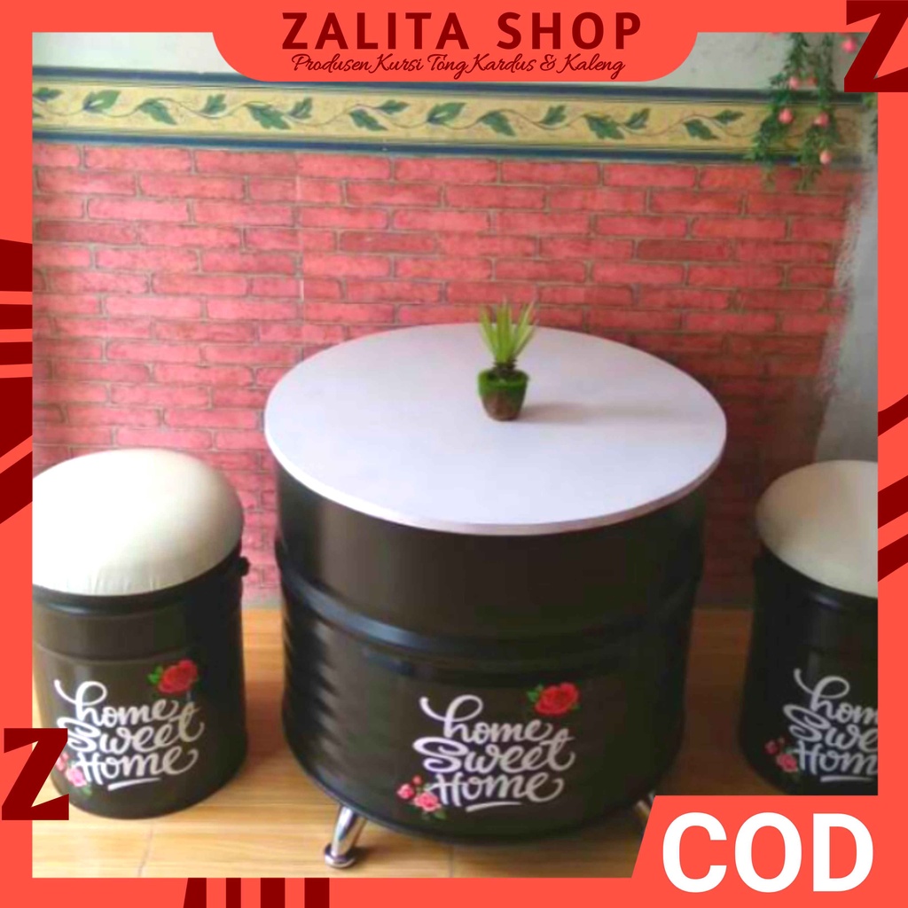 Set kursi teras/kursi unik/kursi tong/kursi drum/kursi kaleng