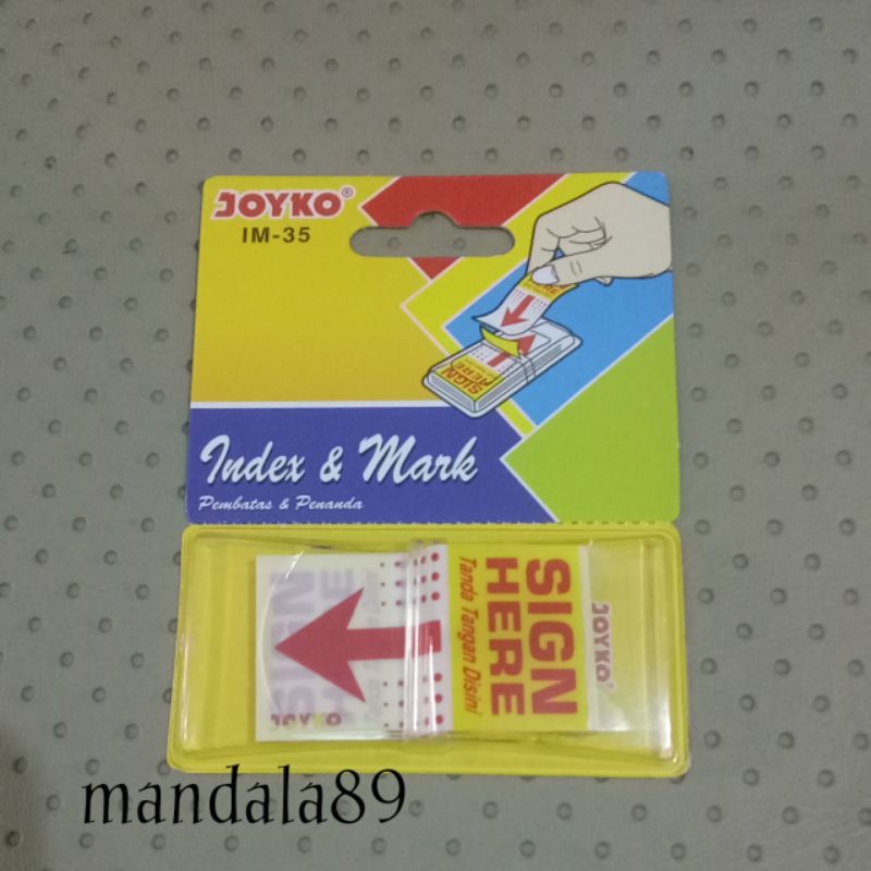 

Label sign here merk Joyko IM-35