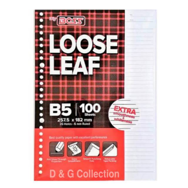 

LOOSE LEAF ISI KERTAS FILE UKURAN B5 BOSS 100 LEMBAR