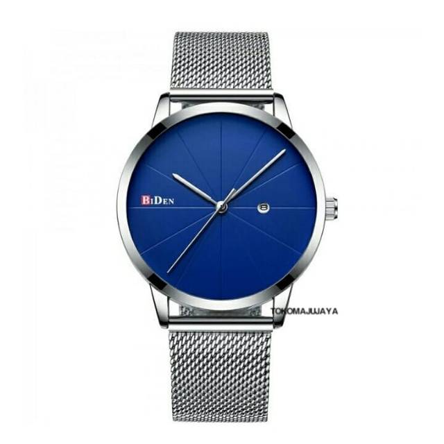 Jam Tangan Pria Biden Original  YN0107 SilverBiru