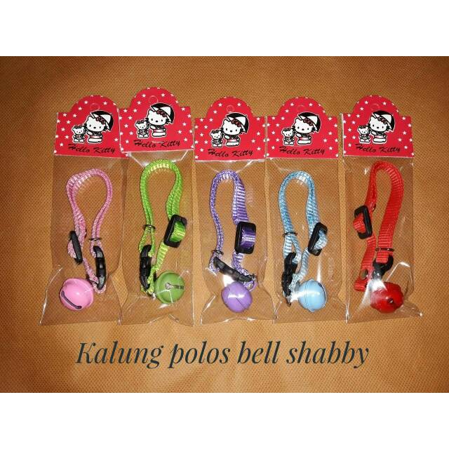 Kalung kucing polos lonceng ufo shabby  dan lonceng ufo metalik 2.2mm