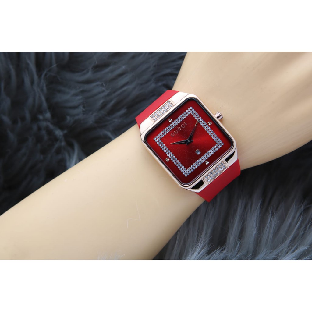 TERBARU - JAM TANGAN WANITA KASUAL GUCCI DATE RUBBER