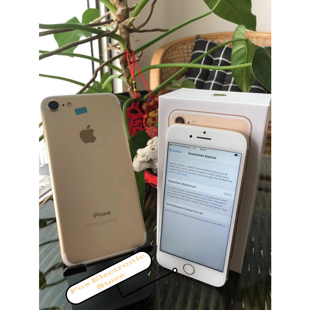 iPhone 7 128GB  Fullset  All Sim Silent Original Second Mulus100% 3utools All Green (Garansi 1 Tahun)-2