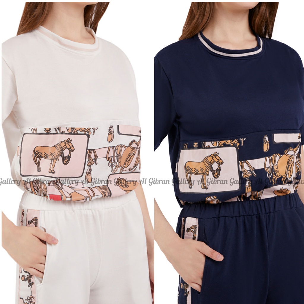 Setelan Wanita Kekinian Setelan Celana Wanita One Set Stelan Celana Joger Panjang Wanita Cewek Remaja Pakaian Wanita Fashion Wanita Cewek Remaja Perempuan Import Korea Korean Style Terbaru Kekinian Murah Bahan Full Babyterry All Size M L LD 96 - 100-7
