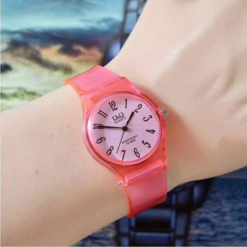 ✅COD Jam Tangan Jelly Q&amp;Q Transparant QQ Analog Watch Aksesoris Fashion Korean Style Wanita Cewek Anti Air Murah Couple Original