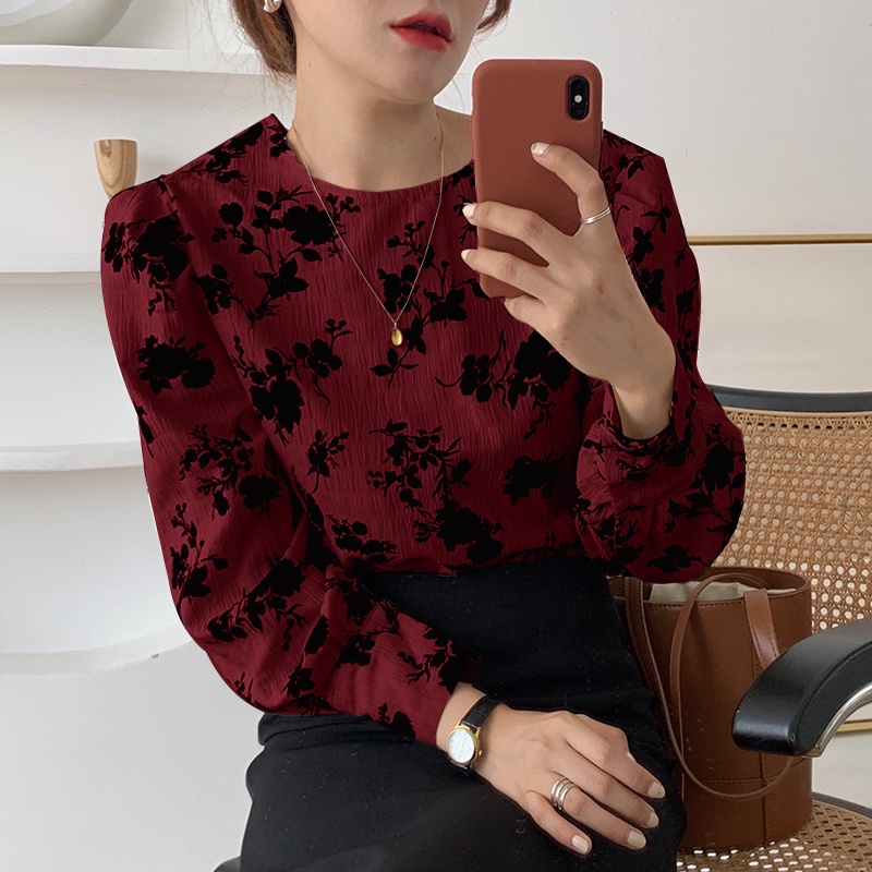 ZANZEA Women Blouse O Neck Full Sleeve Floral Printed Elegant Office OL Vintage Casual Shirt