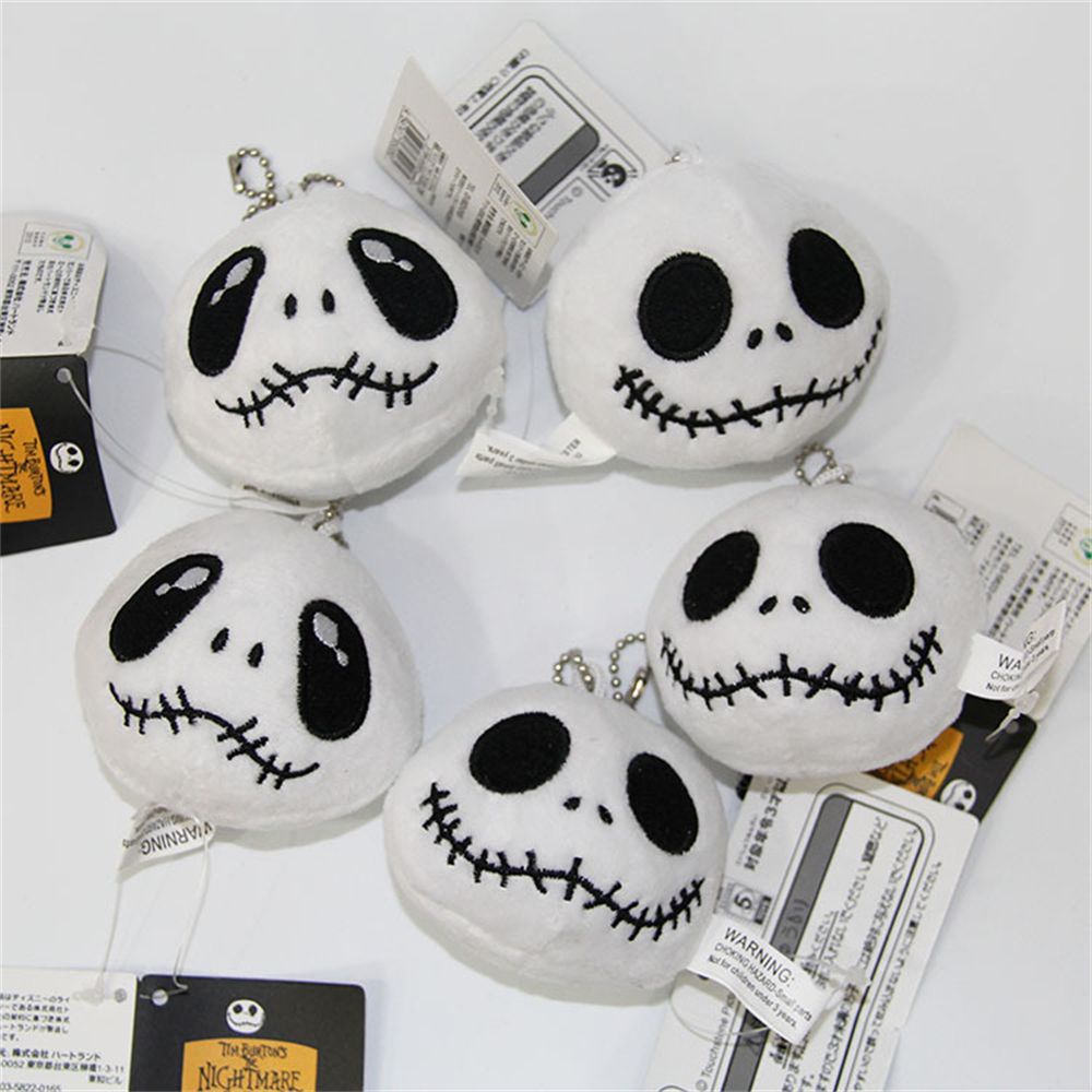 ELEGANT 8CM JACK Plush Doll Birthday Gift Jack Head Toys Halloween Festival Toy Stuffed Plush Doll Cartoon Plush Bone Skeleton Xmas Gift Classic Cartoon Halloween Skull Keychain Nightmare Before Christmas