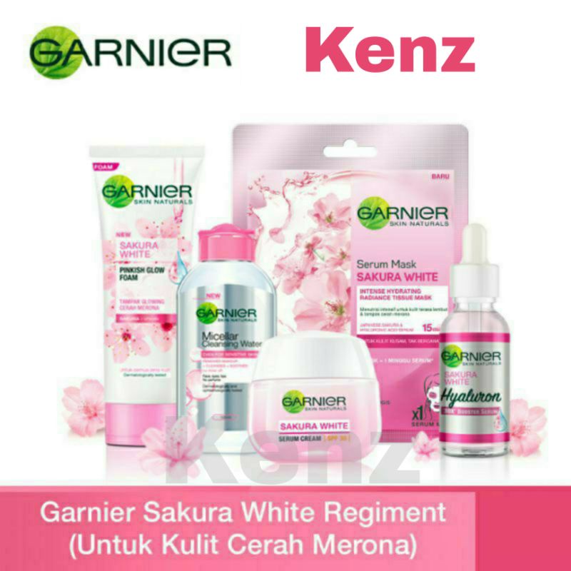 Garnier Sakura White Serum / Cream Day Night 50ml / Scrub 100ml / Micellar 125ml / Mask 30gr