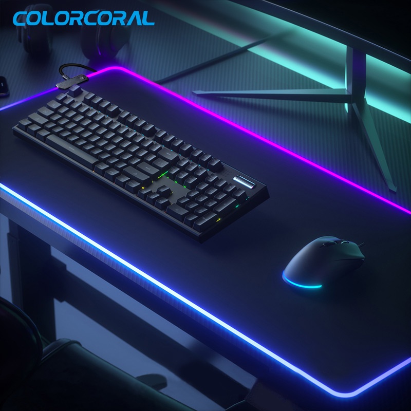 ColorCoral RGB Mouse Pad Mouse Gaming Set