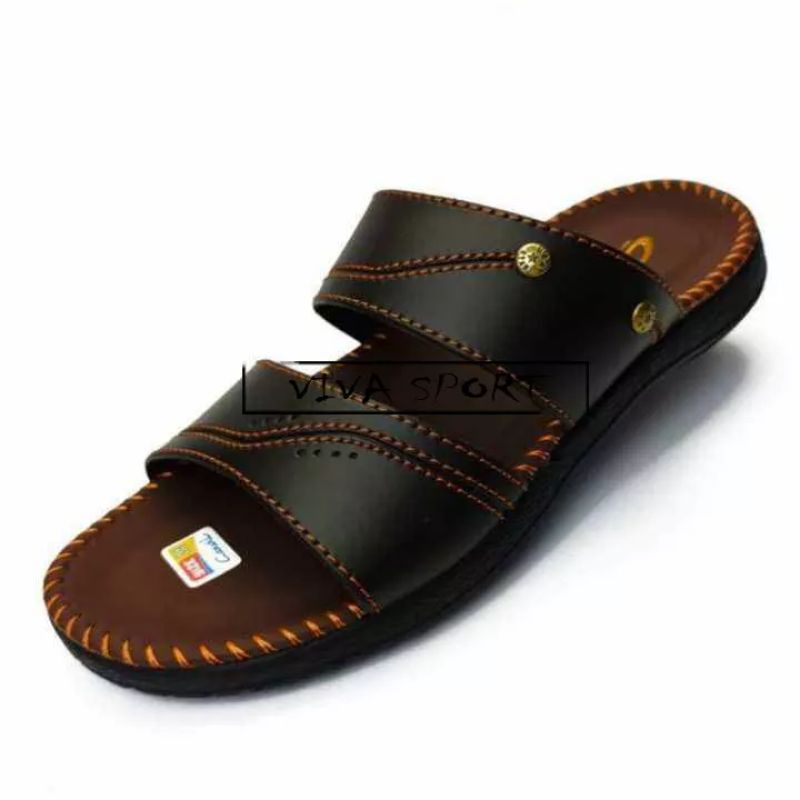 PROMO SANDAL PRIA SELOP COKLAT TUA / SANDAL CANVIL SELOP COKLAT TUA / SANDAL KULIT ORIGINAL / SANDAL