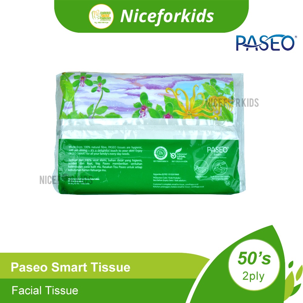 Paseo Smart Tissue 50's (2ply) / Facial Tissue