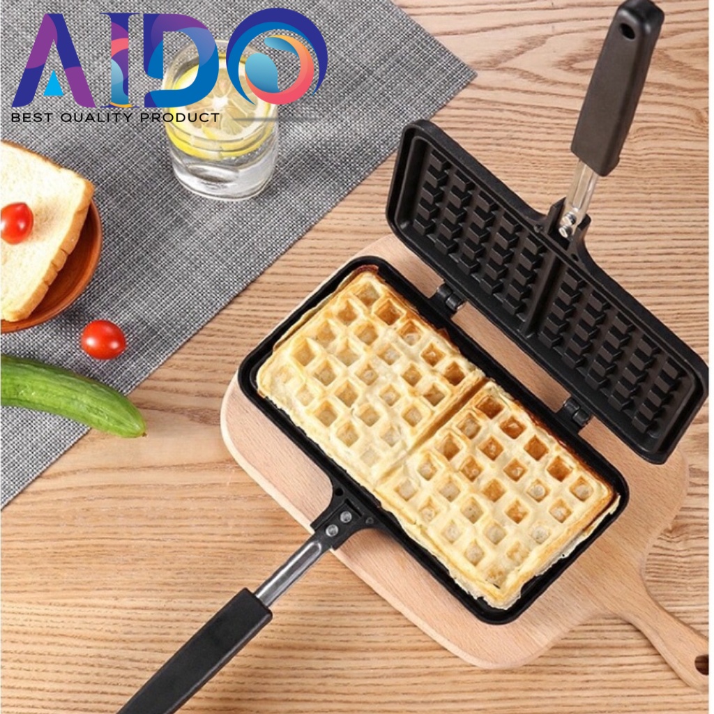 Cetakan kue Waffle Croffle Maker - Tempat buat Wafel Roti Donat Croissant Anti Lengket Marble coated belgian Waffle Maker