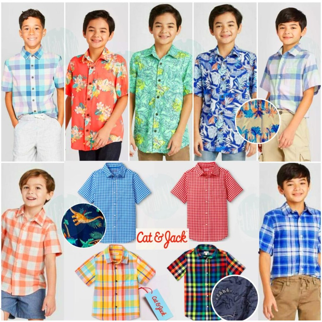 KEMEJA ANAK LAKI-LAKI KOTAK KOTAK CAT&JACK
