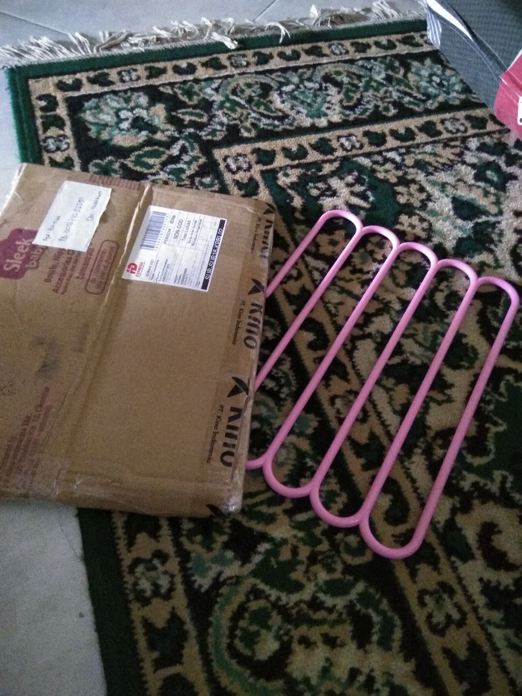 Hanger Susun 5 Laundry Gantungan Multifungsi Scarf - Merah Muda