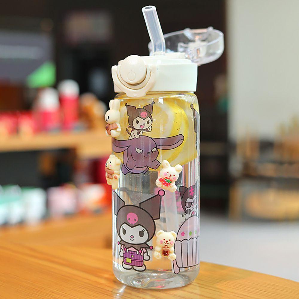 [Elegan] Botol Air Jerami 400ml Hadiah Kreatif Tali Perjalanan Kapasitas Besar Sippy Cup Nipple Bottle