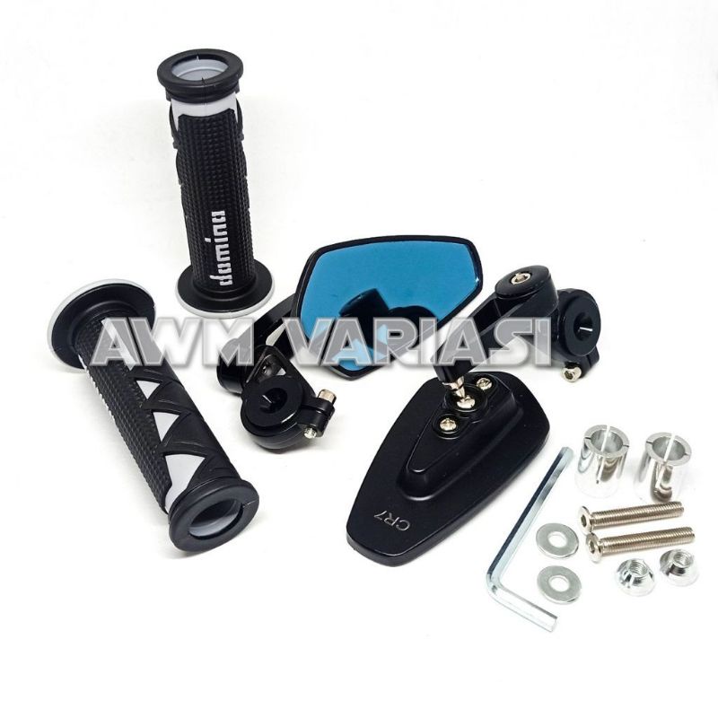 paket variasi spion jalu oval+Handgrip Domino Sharox,Pcx,Vario,Beat,Mio,Vixion,R15,Cbr,Ninja,scoopy