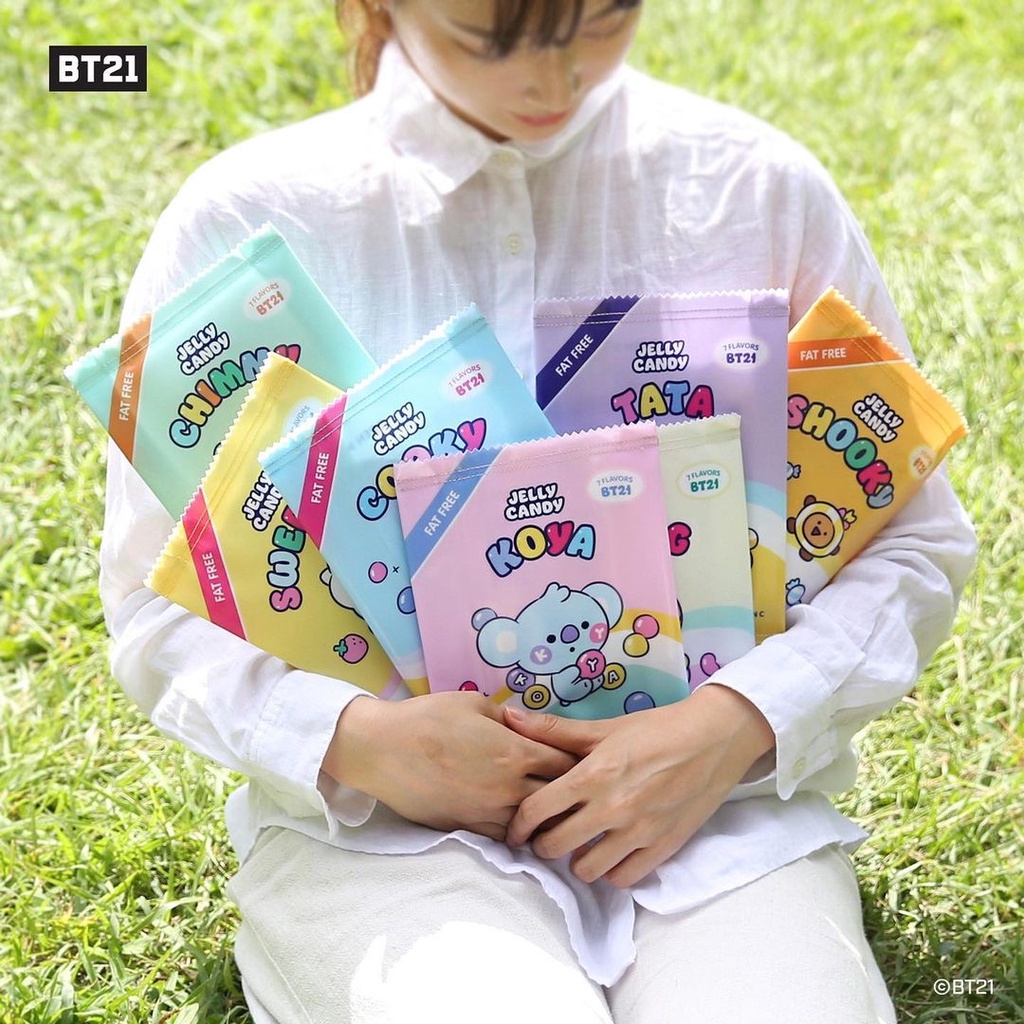 BT21 BABY JELLY CANDY POUCH MONOPOLY KOREA OFFICIAL KEYRING DREAM BTS WALLET CASE GANTUNGAN ORI