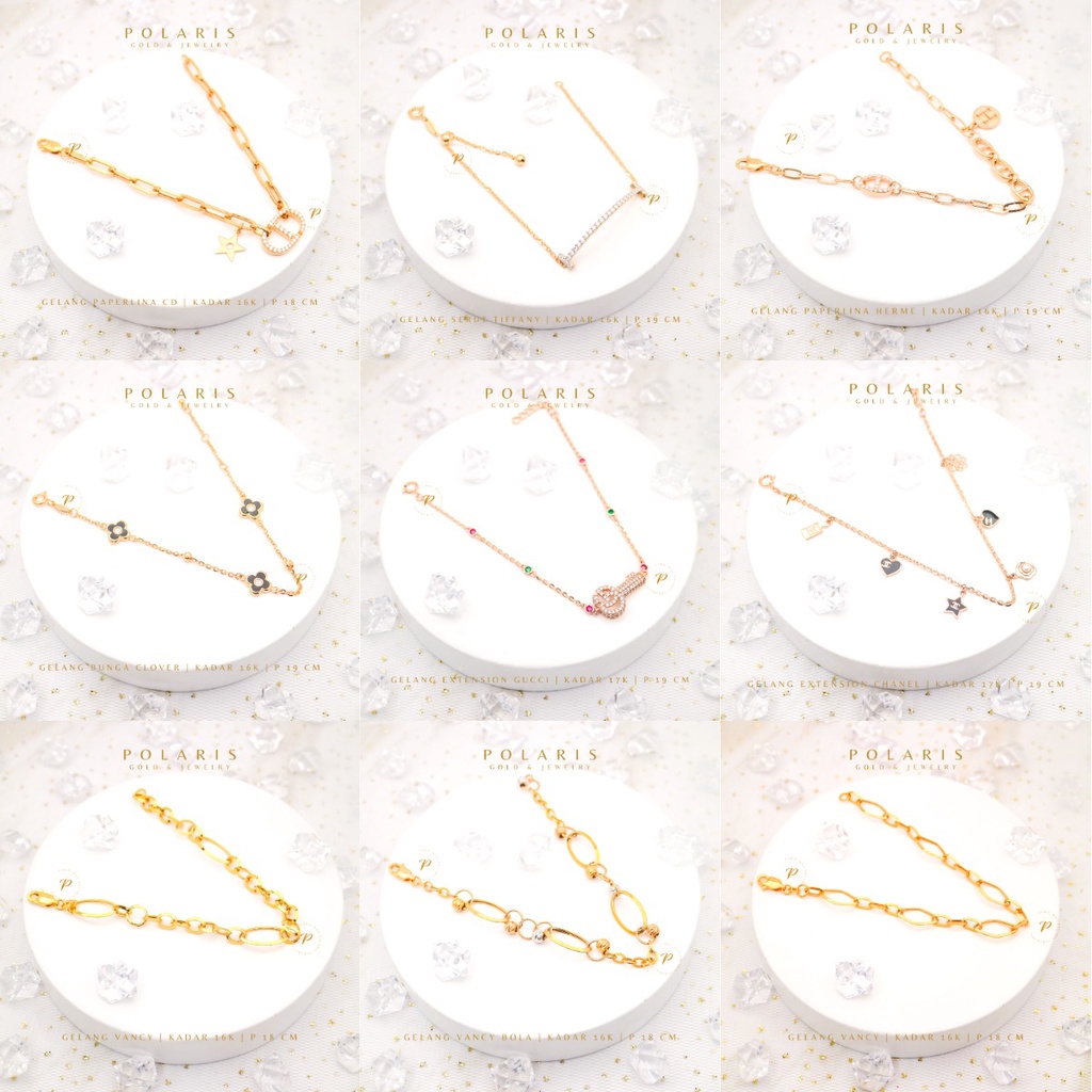 Gelang Fashion Model Serut Kadar Emas Tua Perhiasan Emas Kuning 700/16K GR7B GR9B