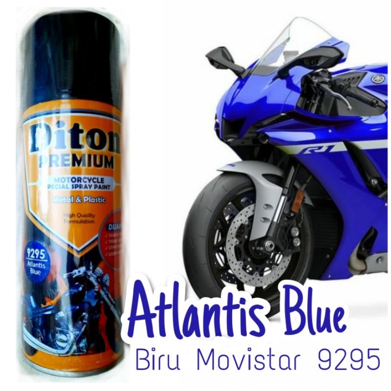 Diton Premium Atlantis Blue 9295 / Cat Semprot Pilok Biru Atlantic 400ml Movistar Samudra Biru Blue 