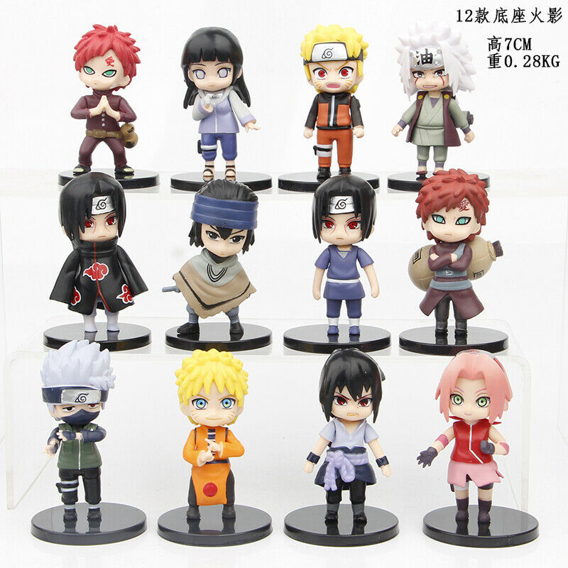 Mainan Action Figure Naruto Uzumaki Kakashi Gaara Sasuke Itachi Yashamaru 12 In 1 Untuk Hiasan Topper Kue