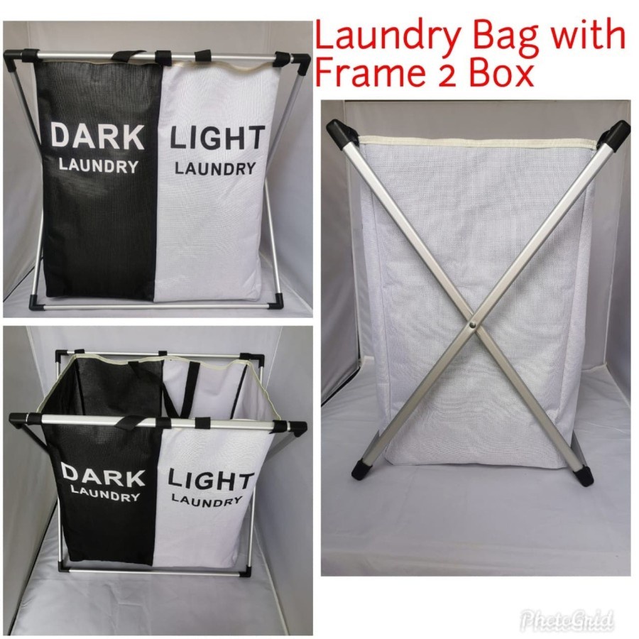 LAUNDRY BAG KERANJANG CUCIAN BAJU KOTOR DENGAN FRAME ALUMUNIUM