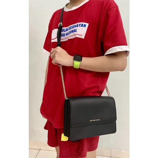 NEW MICHAEL KORS GUESSET Crossbody Bag ORIGINAL BLACK from SG Tas Selempang Slingbag