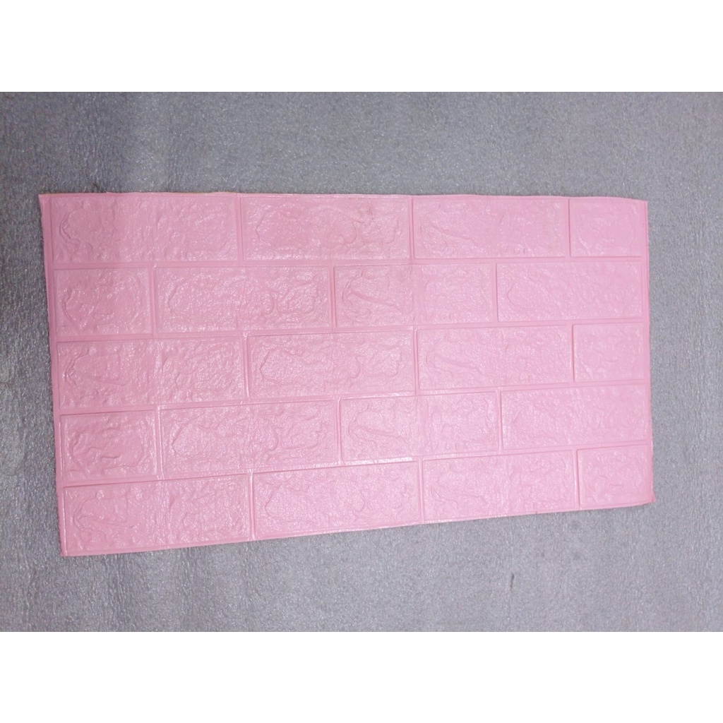 INFY - R535 Wallpaper Dinding Foam 3D Kecil Motif Batu Bata / Walpaper Stiker Dinding Dekorasi Kamar-PINK MUDA