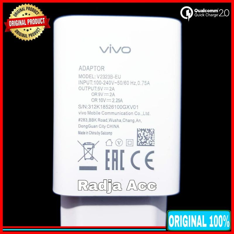 Charger Vivo Y20s ORIGINAL 100% Fast Charging Micro USB 18 Watt