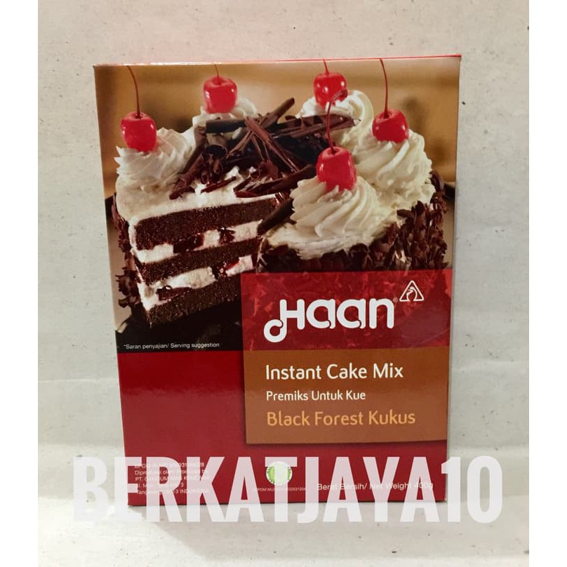 

HAAN INSTANT CAKE MIX BLACK FOREST KUKUS TEPUNG PREMIX BLACKFOREST 400