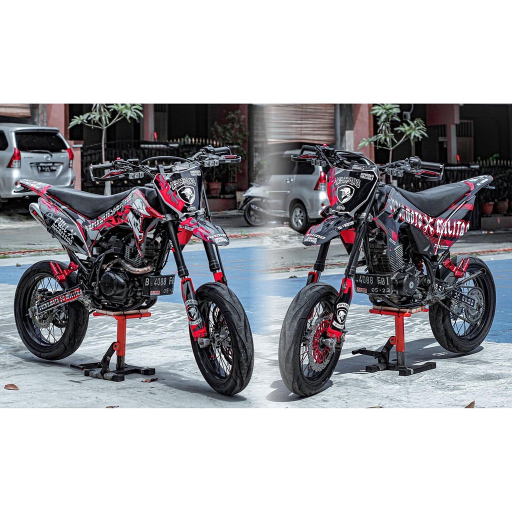 Decal Sticker CRF 150L Fullbody-Dekal Stiker CRF 150L Disian Supermoto Militan Two Side