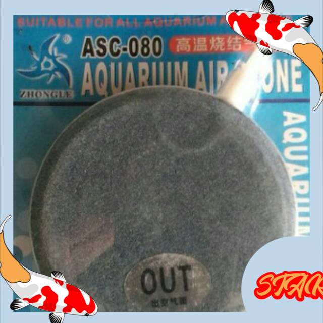 aquarium ikan aerator airstone air stone diameter 8 cm bulat