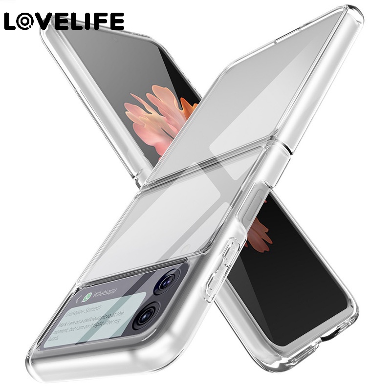 Casing Soft Case TPU + PC Transparan Ultra Tipis Shockproof Untuk Samsung Galaxy Z Flip 3