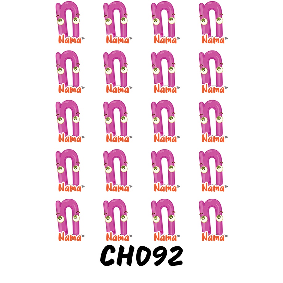 

Sticker Nama Cutting Label Waterproof Tahan Air Huruf 92 (CH092)
