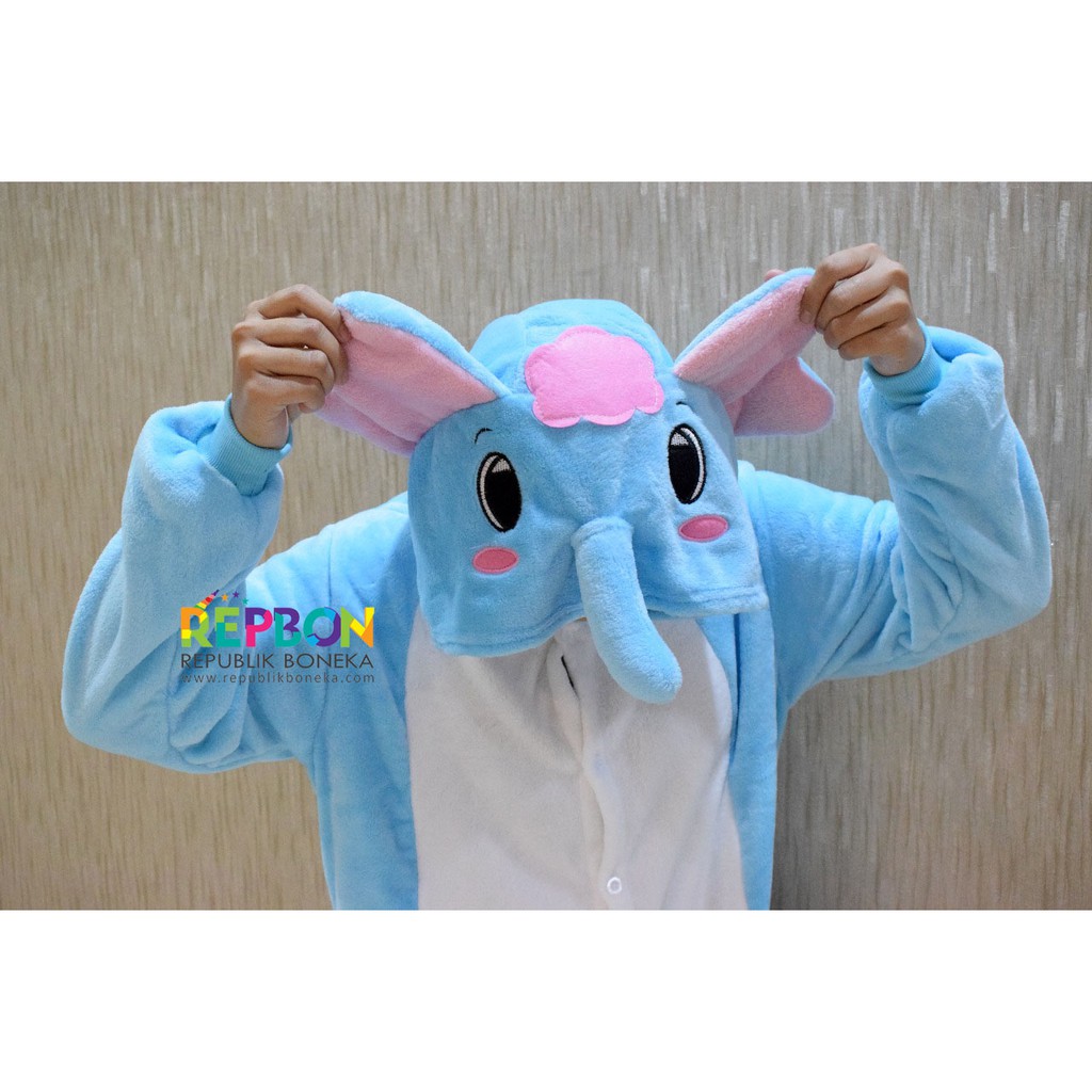 BAJU ONESIE ELEPHANT DUMBO TSUM TSUM GAJAH BONEKA PIYAMA KOSTUM PESTA