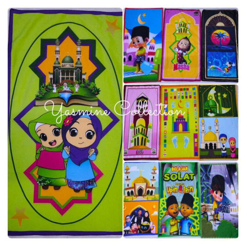 SAJADAH KARAKTER ANAK BISA MOTIF CEWE DAN COWO HARGA PROMO TERMURAH BISA ECER DAN GROSIR